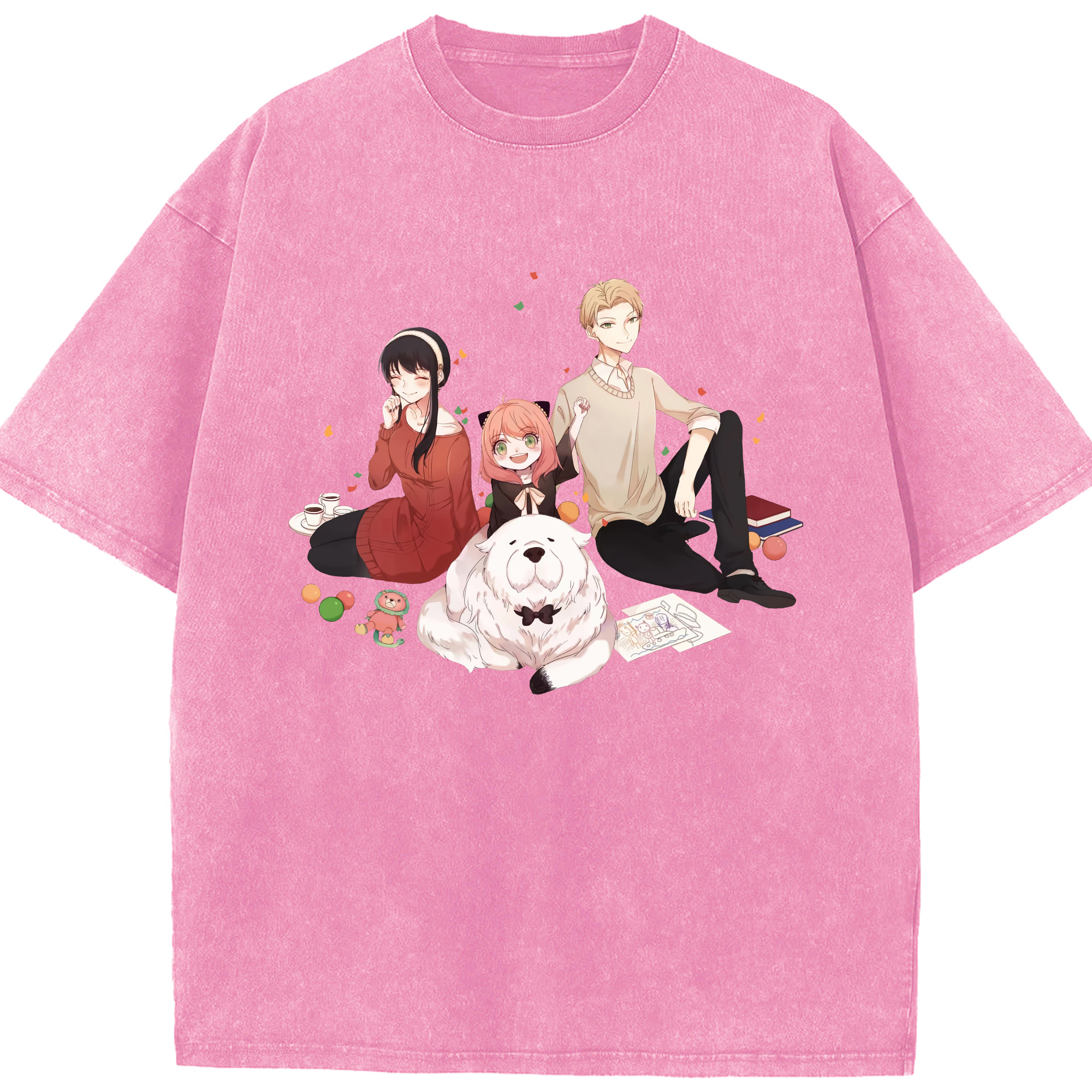 （画像用） SPY×FAMILY间谍家家酒 綿100% ヴィンテージ風 半袖Tシャツ（フロントプリント）